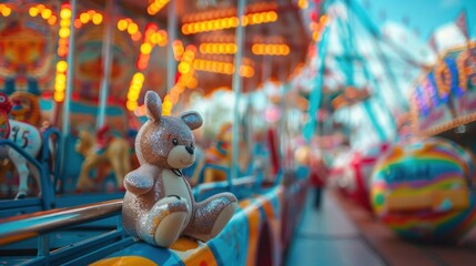 A vibrant carnival with colorful rides, games, and smiling faces, capturing the joy and excitement of the event,