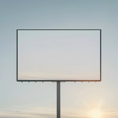 Obraz premium Empty billboard against a clear sky at sunset, perfect for advertising design and promotional mockups