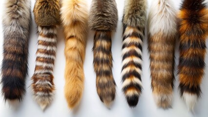 Obraz premium Assorted Animal Tails - Fur Patterns and Colors