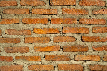 closeup texture old brick wall daylight background