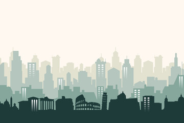 Naklejka premium Rome Italy skyline. Trendy cityscape silhouette