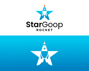 Logo design about a star and a rocket taking off. © RIFTIAN