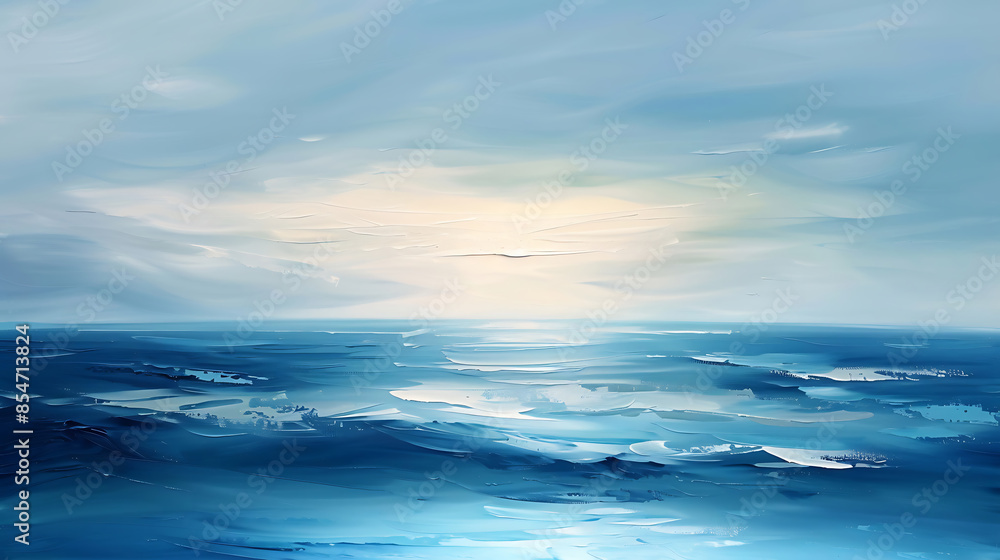 Poster abstract depiction of a vast ocean. generative by ai