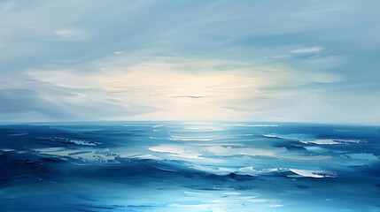Obraz premium Abstract depiction of a vast ocean. Generative by AI