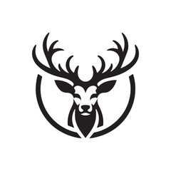 Deer head silhouette vector art illustration