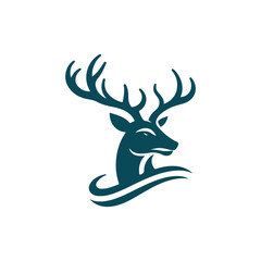 Fototapeta premium Deer head silhouette vector art illustration