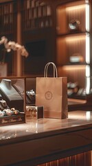 Jewelry Store Paper Bag | Paper bag mockup |Portrait mockup