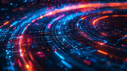 Obraz premium Abstract background with a swirling pattern of lights.