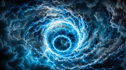 Illuminated cosmic portal ring, radiating mystical energy and a vibrant aura. Showcasing a powerful, spinning effect amidst a galaxy setting, evoking feelings of mystery and science fiction.