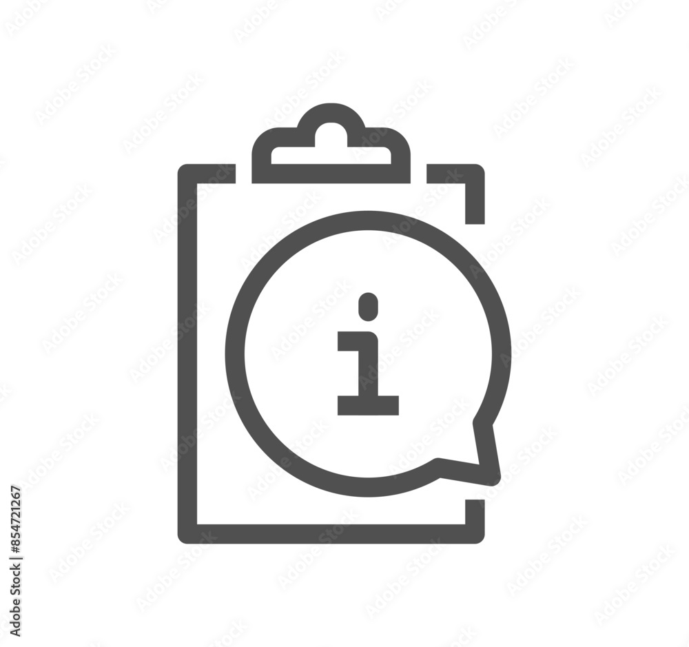 Poster clipboard related icon outline and linear vector.