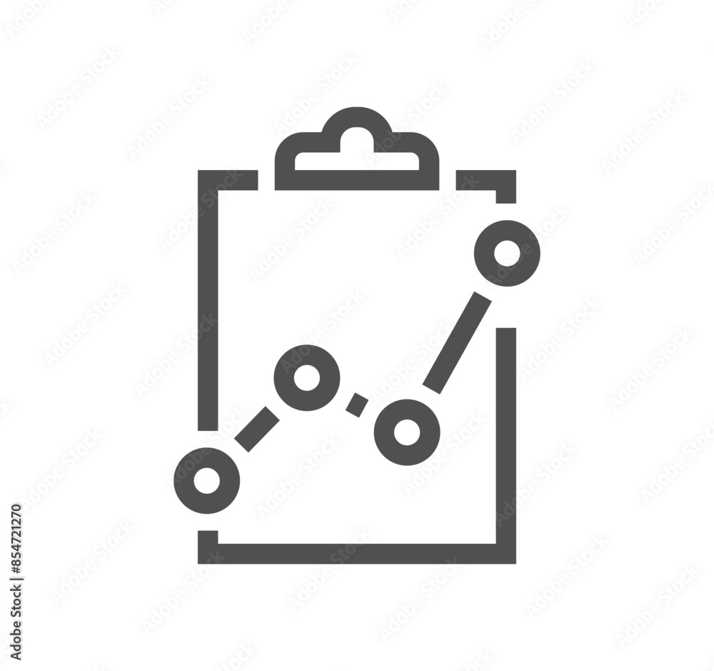 Poster clipboard related icon outline and linear vector.