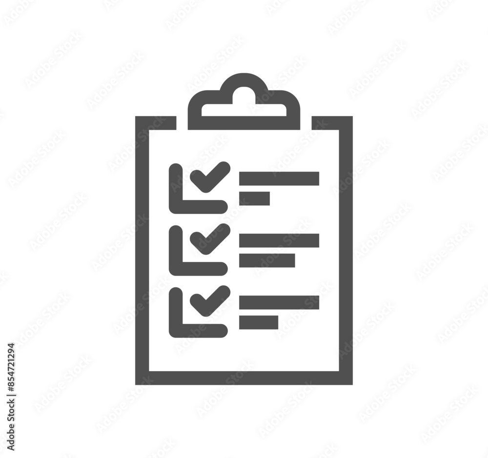 Poster clipboard related icon outline and linear vector.