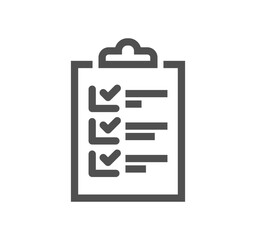 Clipboard related icon outline and linear vector.
