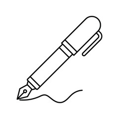 ink pen icon with white background vector stock illustration