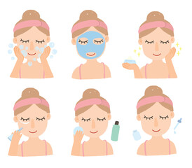 steps of woman skincare routine