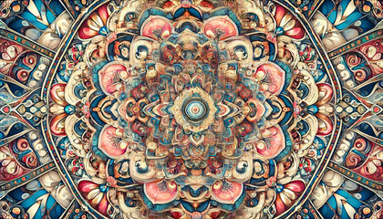 Obraz premium Detailed kaleidoscope pattern with vibrant colors