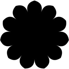 Flat black silhouette geometric shapes