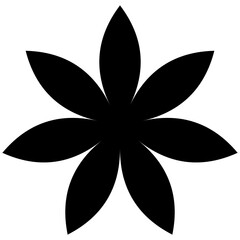 Flat black silhouette geometric shapes