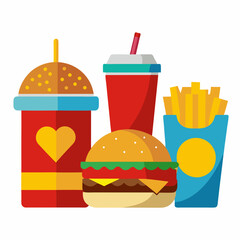 Unique Fast Food and Drink Flat Icons - Professional Vector Illustrations for Creative Projects.