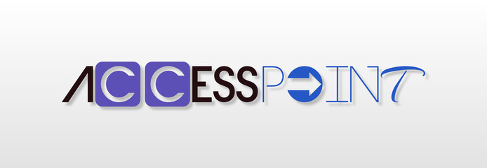 Parola ACCESS POINT  con sfondo colorato gradiente