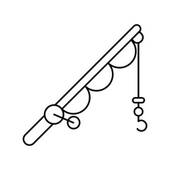 fishing rod icon with white background vector stock illustration