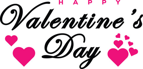 Happy Valentines Day banner, Valentines Day greeting card, Banner with red hearts, Hearts frame valentines day poster vector