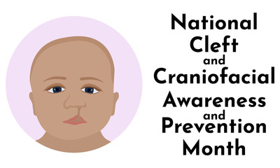 National Cleft and Craniofacial Awareness and Prevention Month, Idea for a banner or poster on a healthcare theme