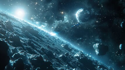 Naklejka premium Space exploration technology searching for new planets