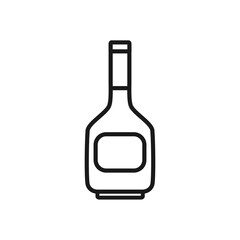 Alcohol drink glass bottle icon. Blank outline spirits pictogram with editable stroke. Alcoholic beverages concept vector illustration isolated on white. Pub, bar, store concept. For web, mobile logo