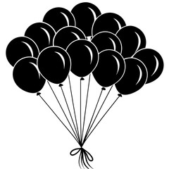 silhouette of one balloons 
