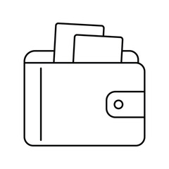 wallet icon with white background vector stock illustration
