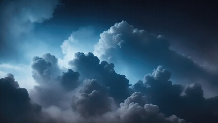 Obraz premium Gray and blue cloudy sky with smoke background with stars