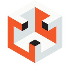 geometric background, wallpaper 3D jigsaw