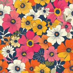 Hand-drawn Floral Pattern Vector | Seamless Flower Ornament Design | Perfect for Wrapping Paper, Wallpaper, Fabric Print