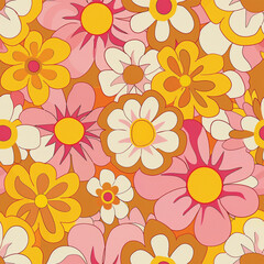 Hand-drawn Floral Pattern Vector | Seamless Flower Ornament Design | Perfect for Wrapping Paper, Wallpaper, Fabric Print