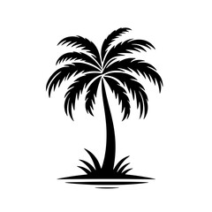 palm tree vector silhouette illustration isolated