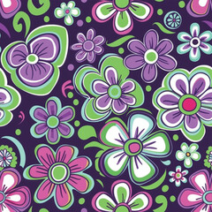 Hand-drawn Floral Pattern Vector | Seamless Flower Ornament Design | Perfect for Wrapping Paper, Wallpaper, Fabric Print