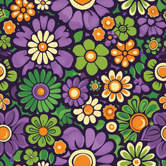 Hand-drawn Floral Pattern Vector | Seamless Flower Ornament Design | Perfect for Wrapping Paper, Wallpaper, Fabric Print