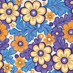 Hand-drawn Floral Pattern Vector | Seamless Flower Ornament Design | Perfect for Wrapping Paper, Wallpaper, Fabric Print