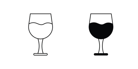 wine glass icon with white background vector stock illustration