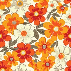 Hand-drawn Floral Pattern Vector | Seamless Flower Ornament Design | Perfect for Wrapping Paper, Wallpaper, Fabric Print