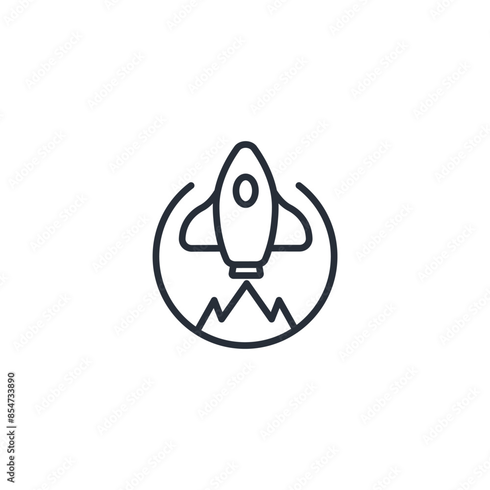 Poster launch icon. vector.editable stroke.linear style sign for use web design,logo.symbol illustration.