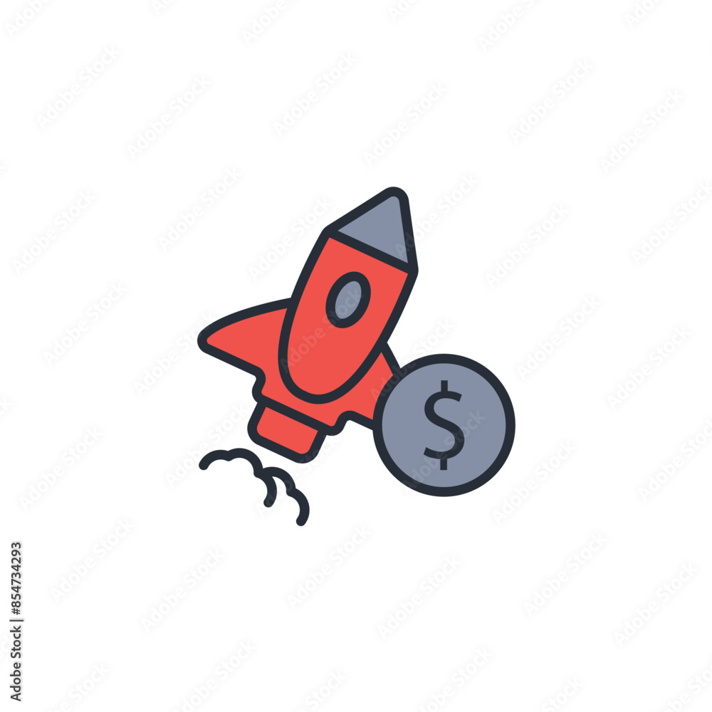 Poster startup icon. vector.editable stroke.linear style sign for use web design,logo.symbol illustration.