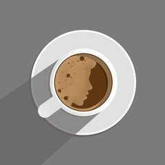 Woman silhouette in coffee cup

