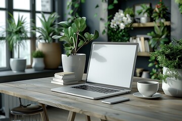 Fototapeta premium Modern Office Desk Business Card Mockup