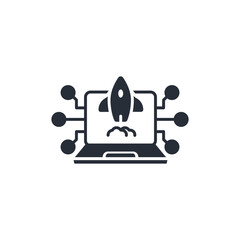 tech startup icon. vector.Editable stroke.linear style sign for use web design,logo.Symbol illustration.