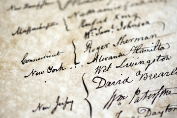 Signatures from United States Constitution