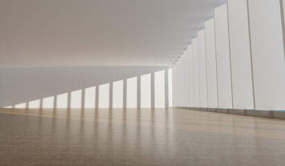 3D rendering of minimalist indoor space perspective background