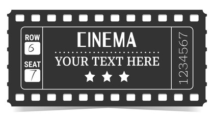 Retro cinema ticket template