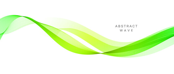 Smooth stylish abstract green wave background